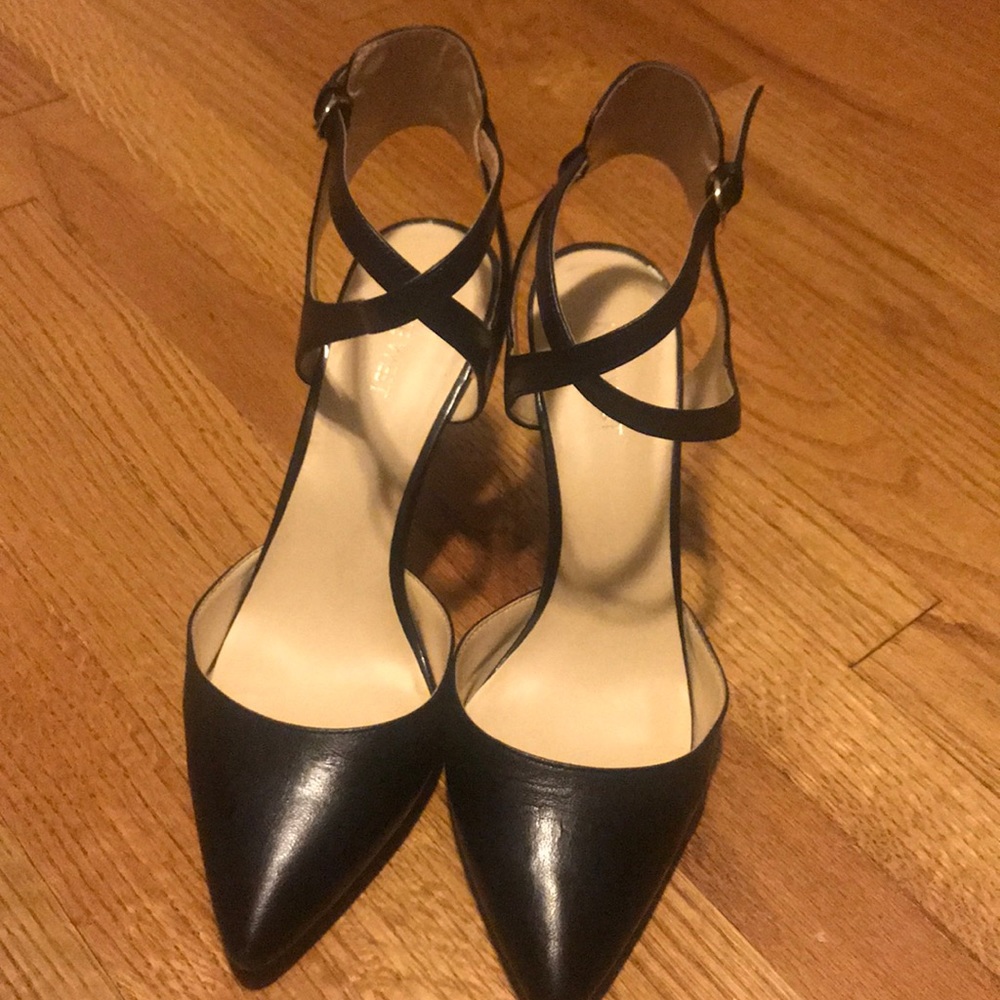 Nine West Black Cris-cross strap heels